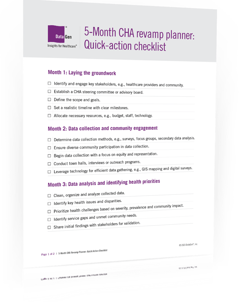 Community Health Assessment Checklist | Step-by-Step Guide | DataGen